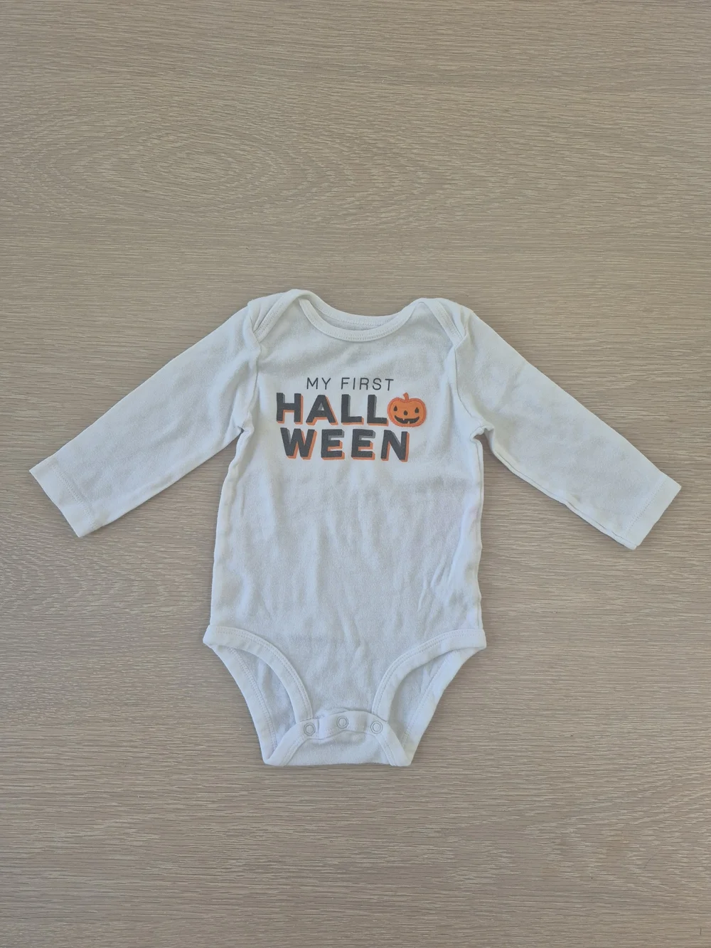 Carter's White 'My First Halloween' Long-Sleeve Bodysuit with Orange Pumpkin